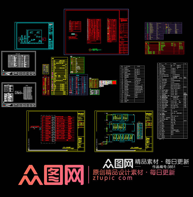 开关插座灯具CAD电气图库素材